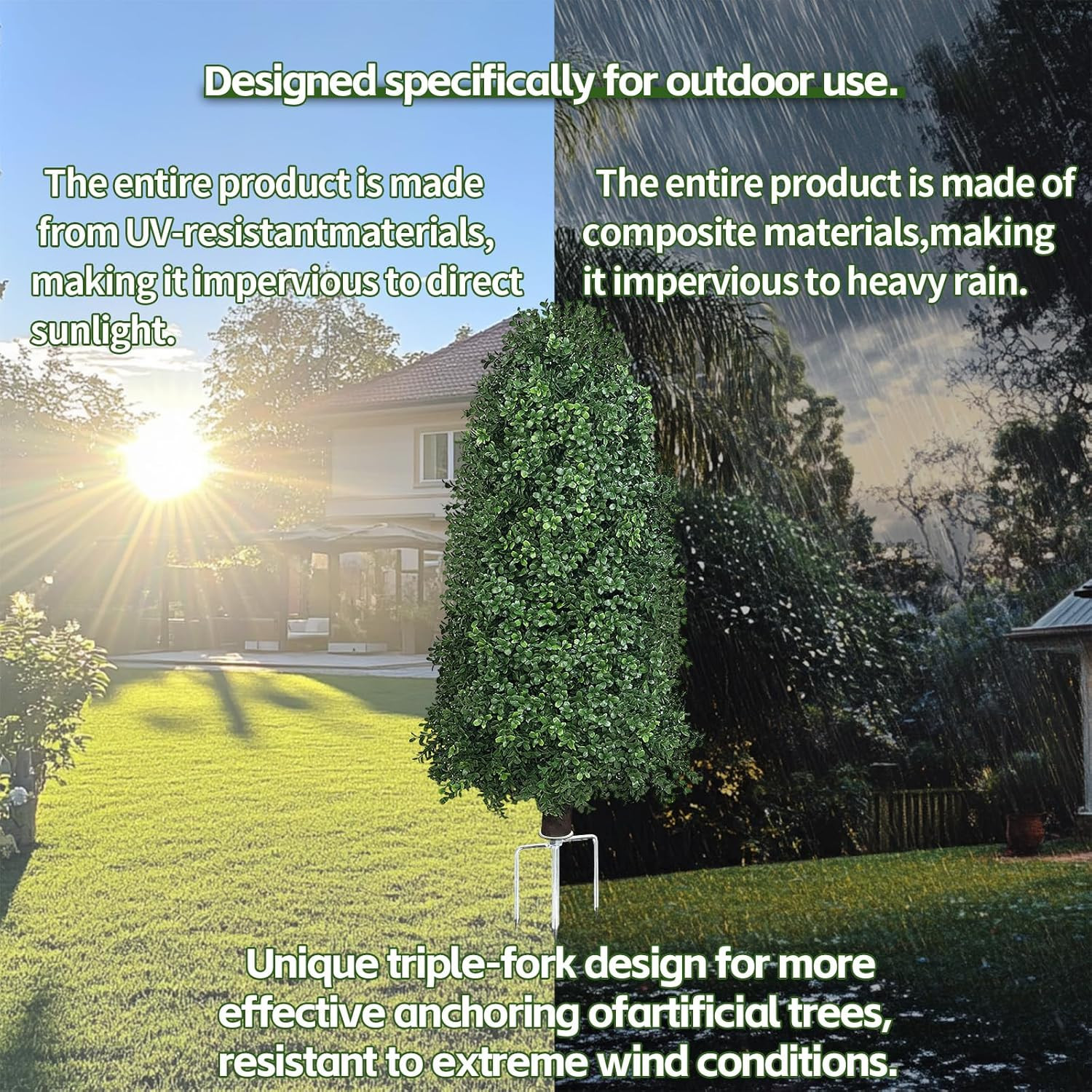 UV-Resistant Boxwood Topiary Bush 2-Pack – 3FT Outdoor Decor