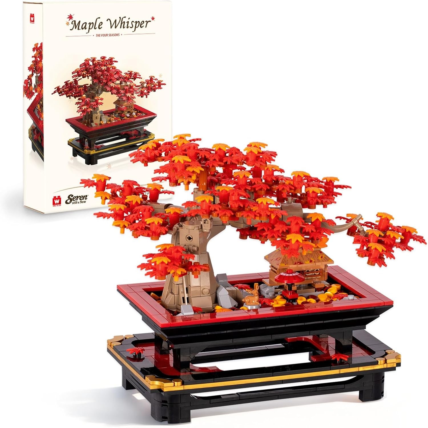 Wise Block Japanese Red Maple Bonsai Tree Building Toy Set for Adults – 900 Pcs