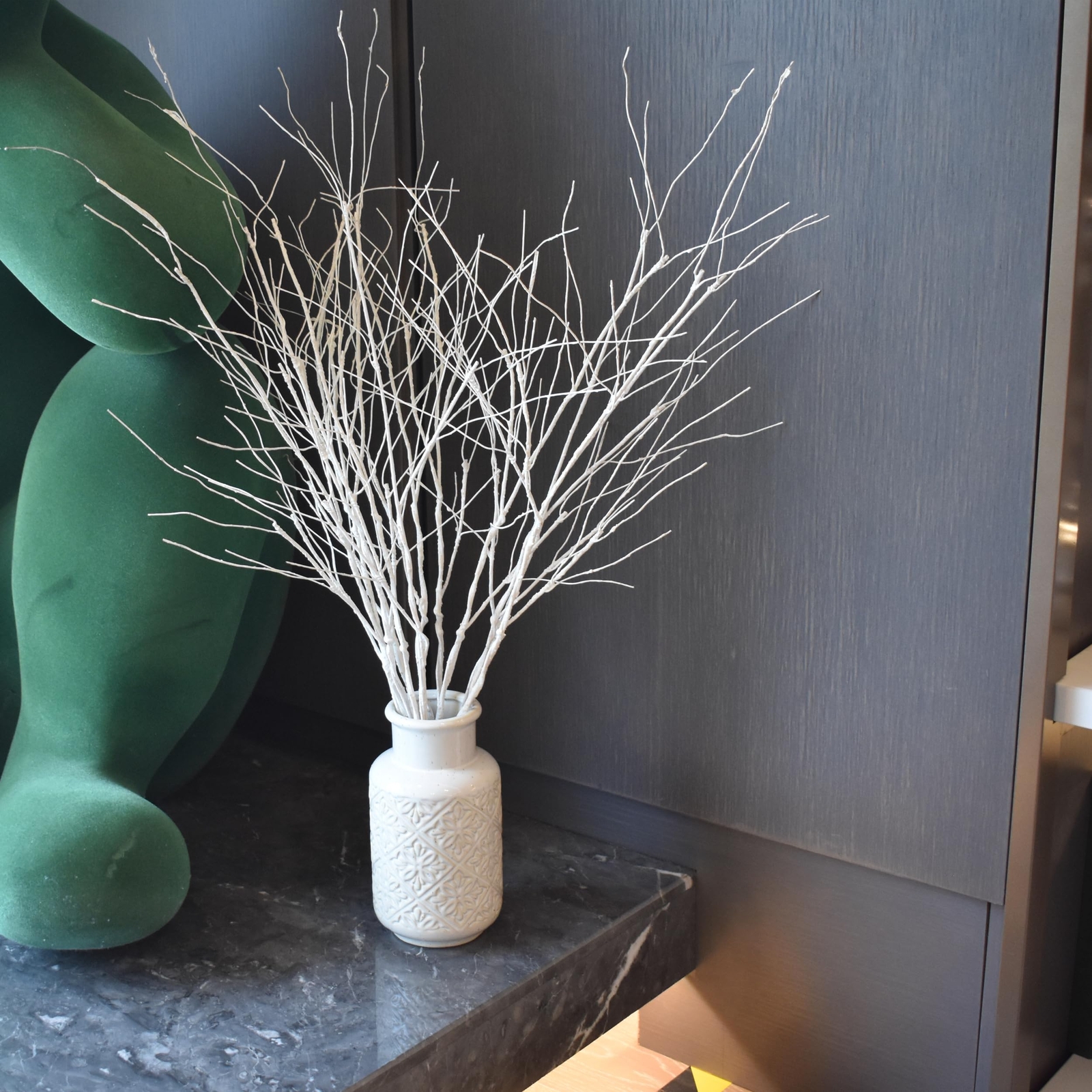 10PCS 30.7″ Artificial Curly Willow Olive Branches Faux Decorative Vase Sticks