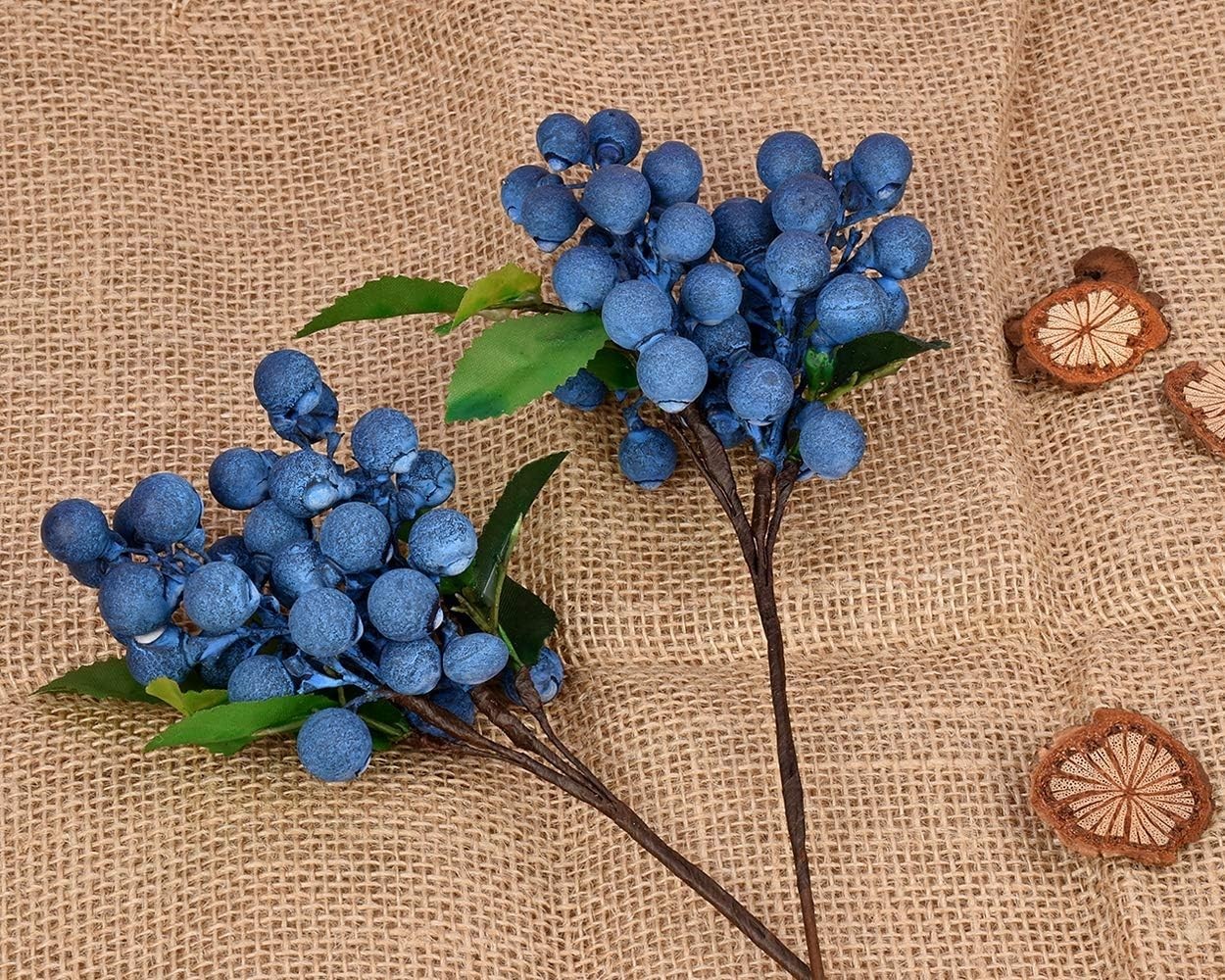 Elegant Blue Faux Fruit – Durable, Bendable Artificial Blueberries for Decor