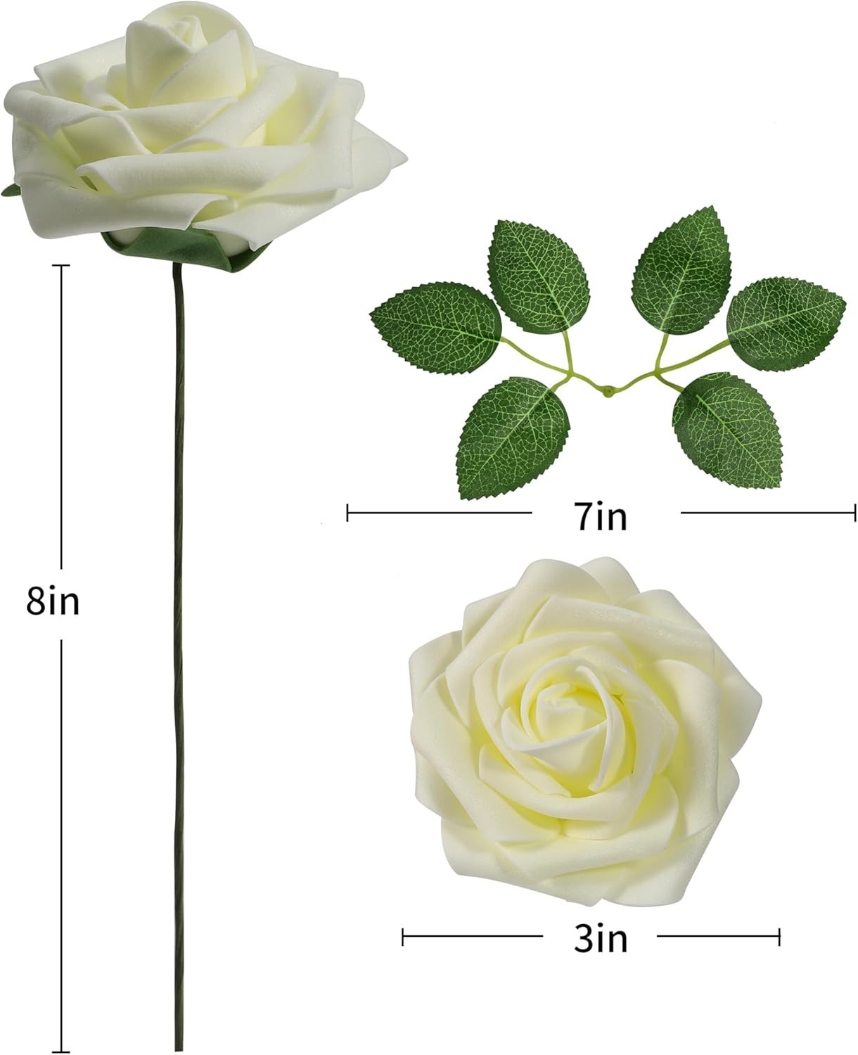 Realistic 25 Artificial Roses with Flexible Stems – Perfect for DIY Projects