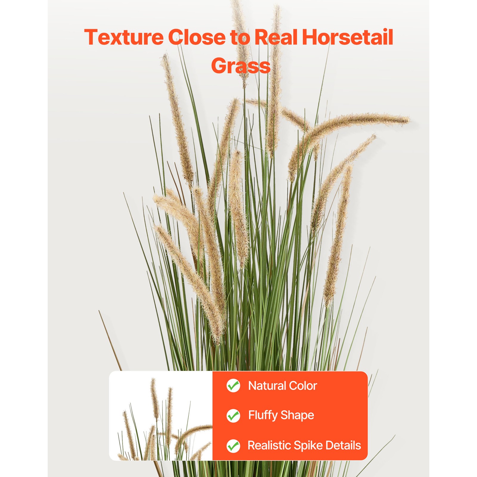 Uimoso Artificial Horsetail Reed Grass in Pot, 59-Inch, 2-Pack, Green