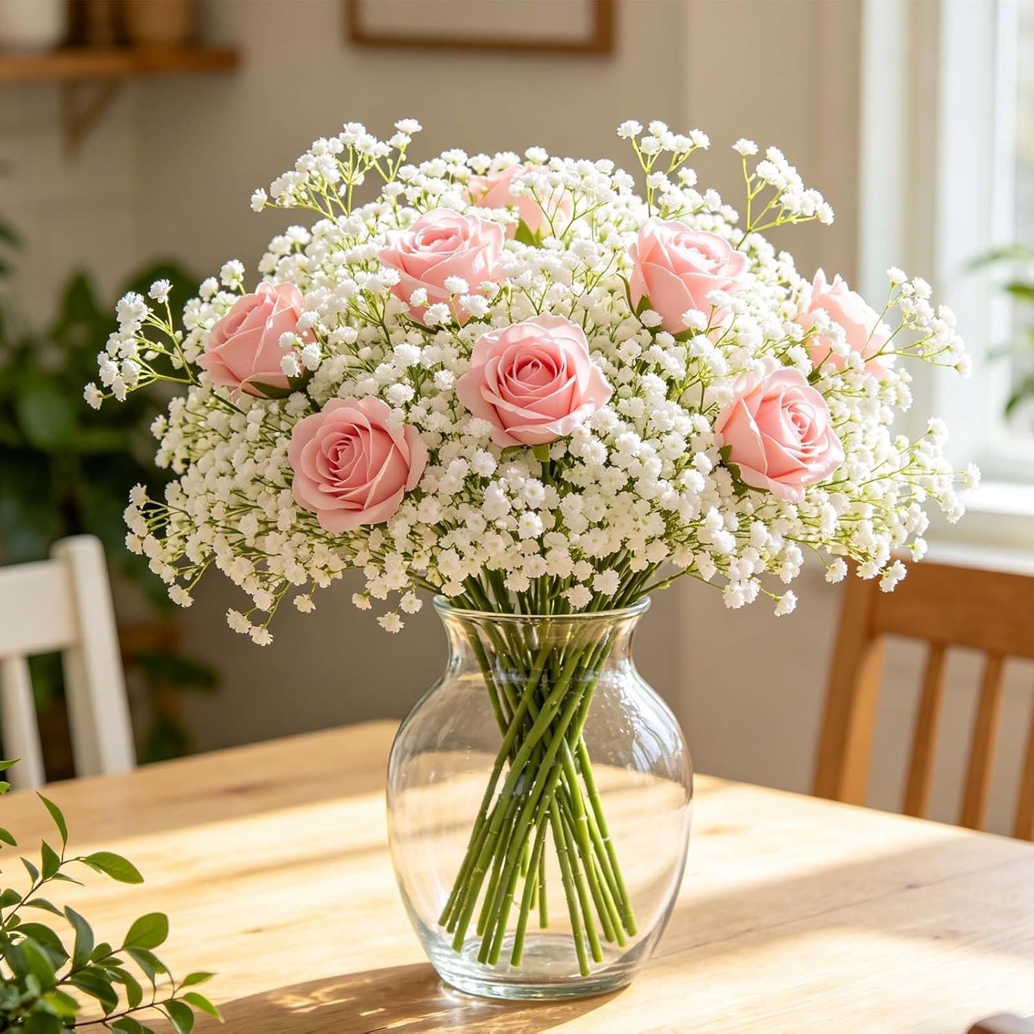 Bulk 6 Pcs Flexible Baby’s Breath Stems—Ideal for Wreaths, Weddings, and More!