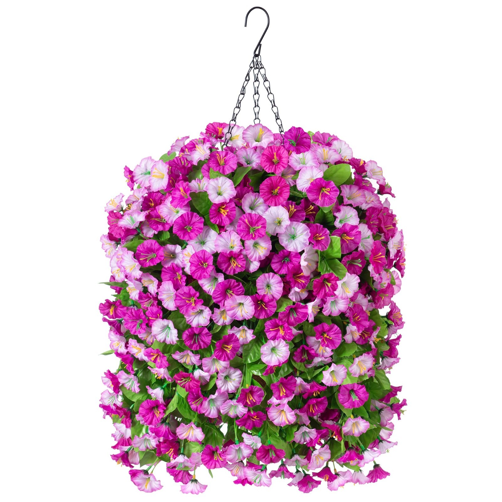 Faux Hanging Flowers Basket – Artificial Silk Floral Planter for Spring & Summer