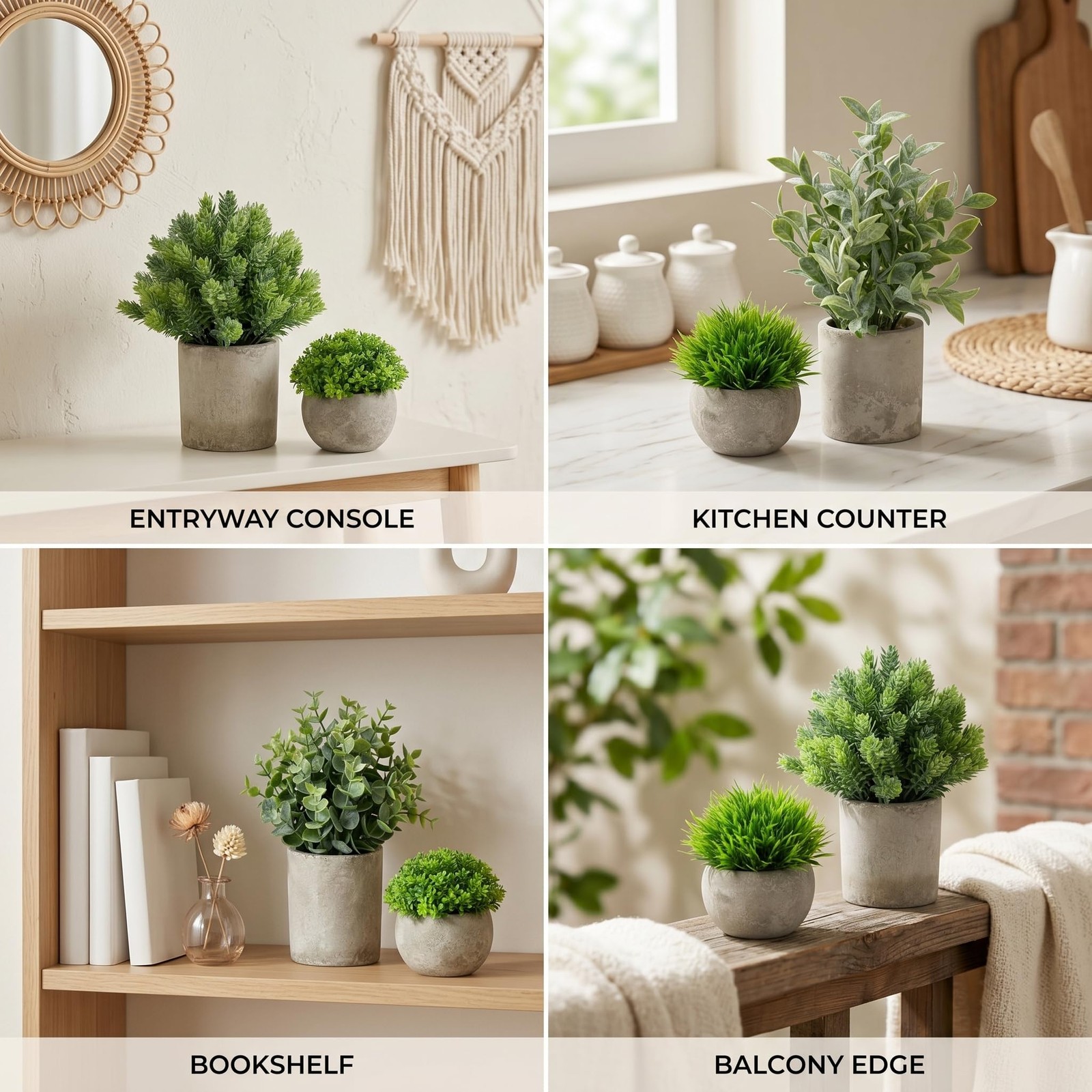 5 Pack Small Fake Plants with Pots – Realistic Faux Greenery Set, No Watering…