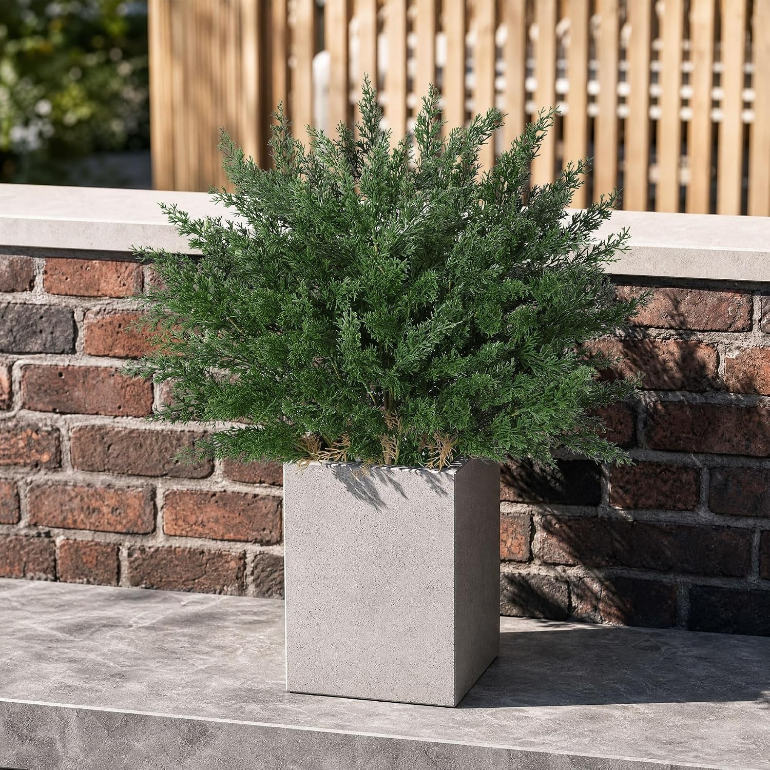 4 Bundles of UV Resistant Cedar Stems – Realistic Faux Plants for Indoor & Ou…