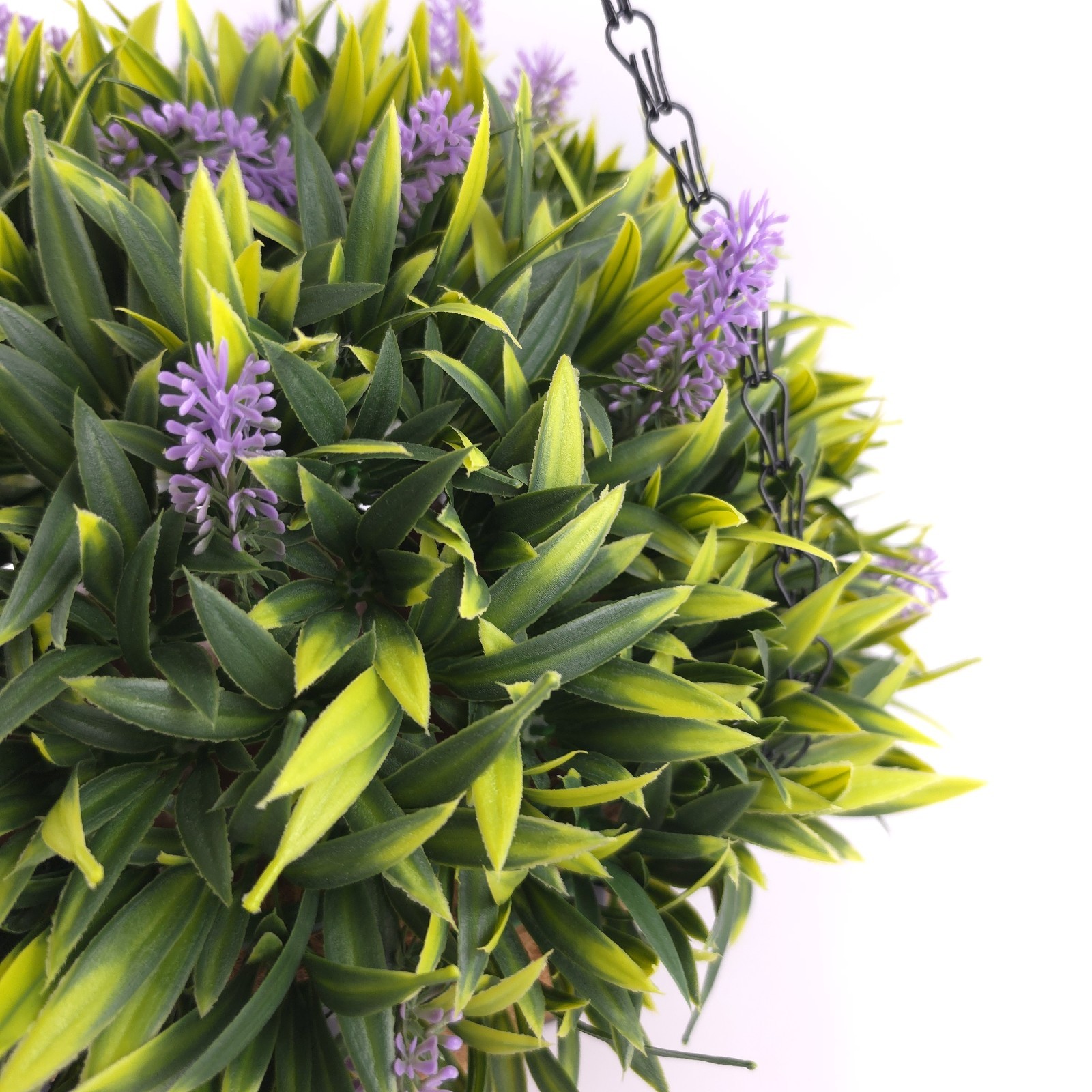 Wicker Park 17″ Faux French Lavender Floral Indoor/Outdoor Spring Hanging Basket