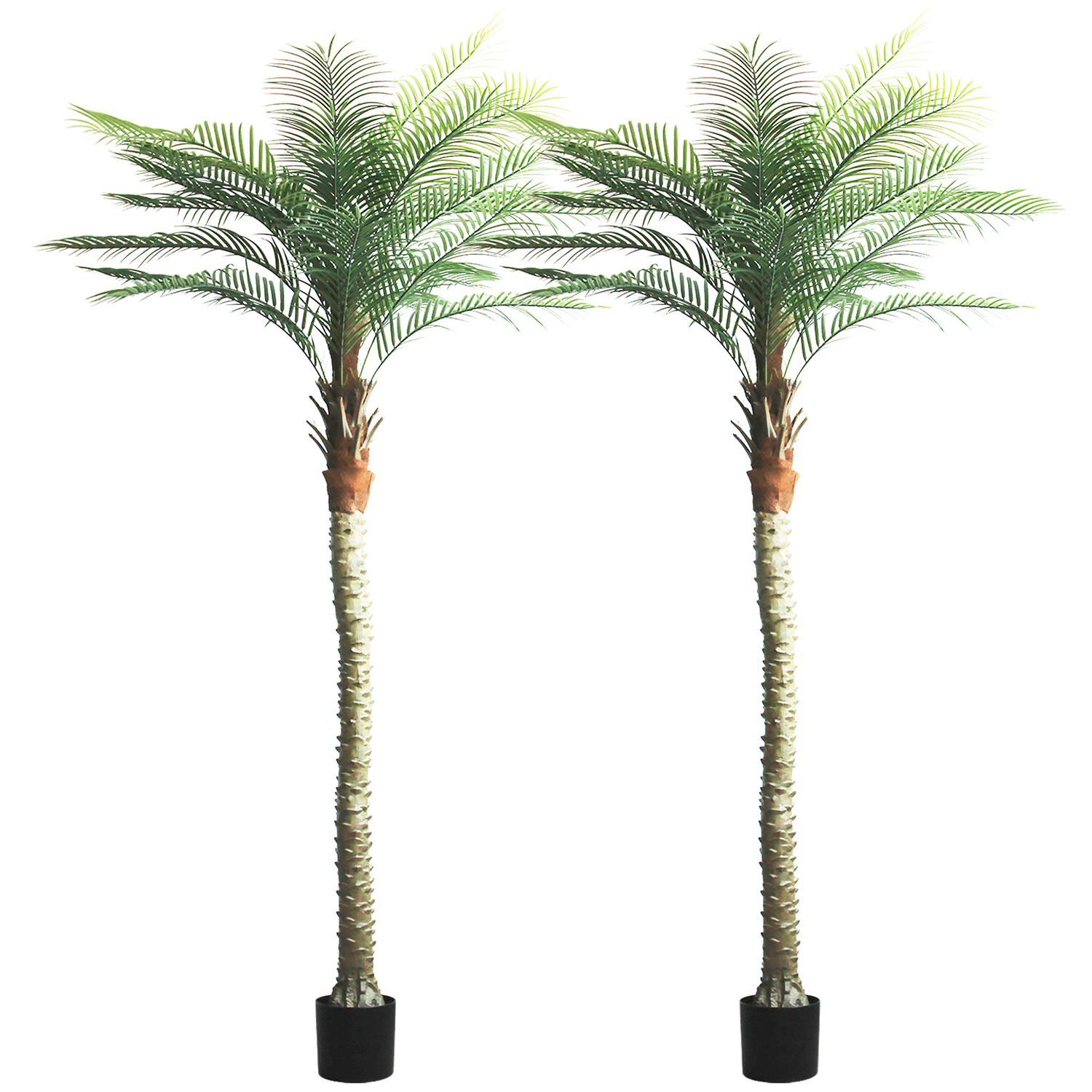 270CM Artificial Coconut Palm Tree 2Pcs Lifelike Fake Palm for Home Garden Decor