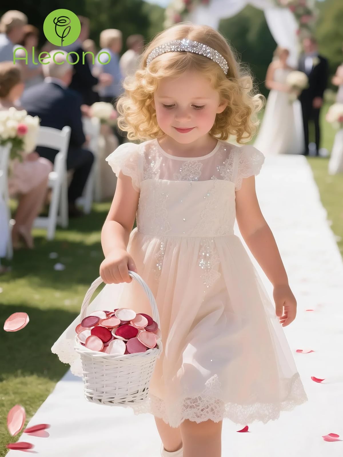 Silk Rose Petals Fake Burgundy Pink Flower Girl Basket Throw Wedding 1 PCS