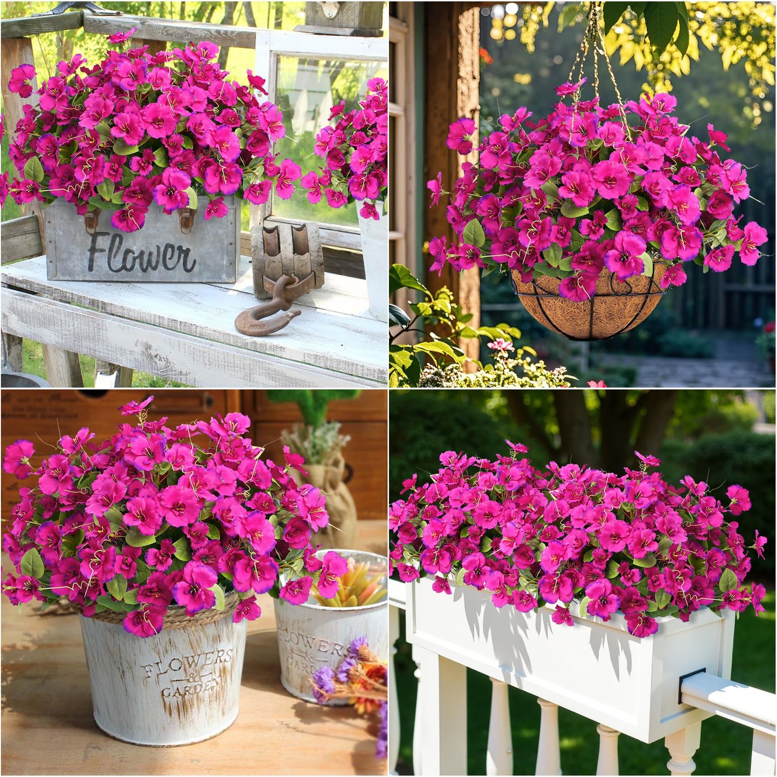 8 Bundles Artificial Hibiscus Flowers for Outdoors Decoration, Faux Silk Flow…