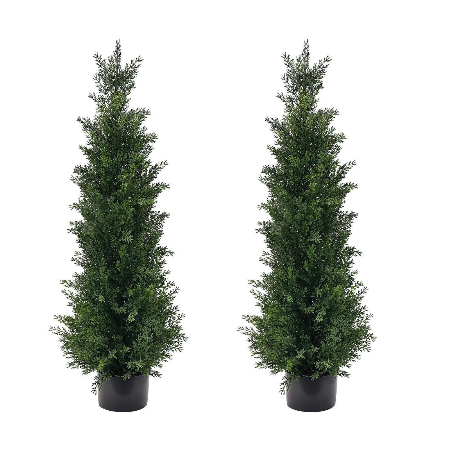 3-5Ft Cedar Pine Artificial Cedar Tree Home Decor Indoor/Outdoor Pack 2