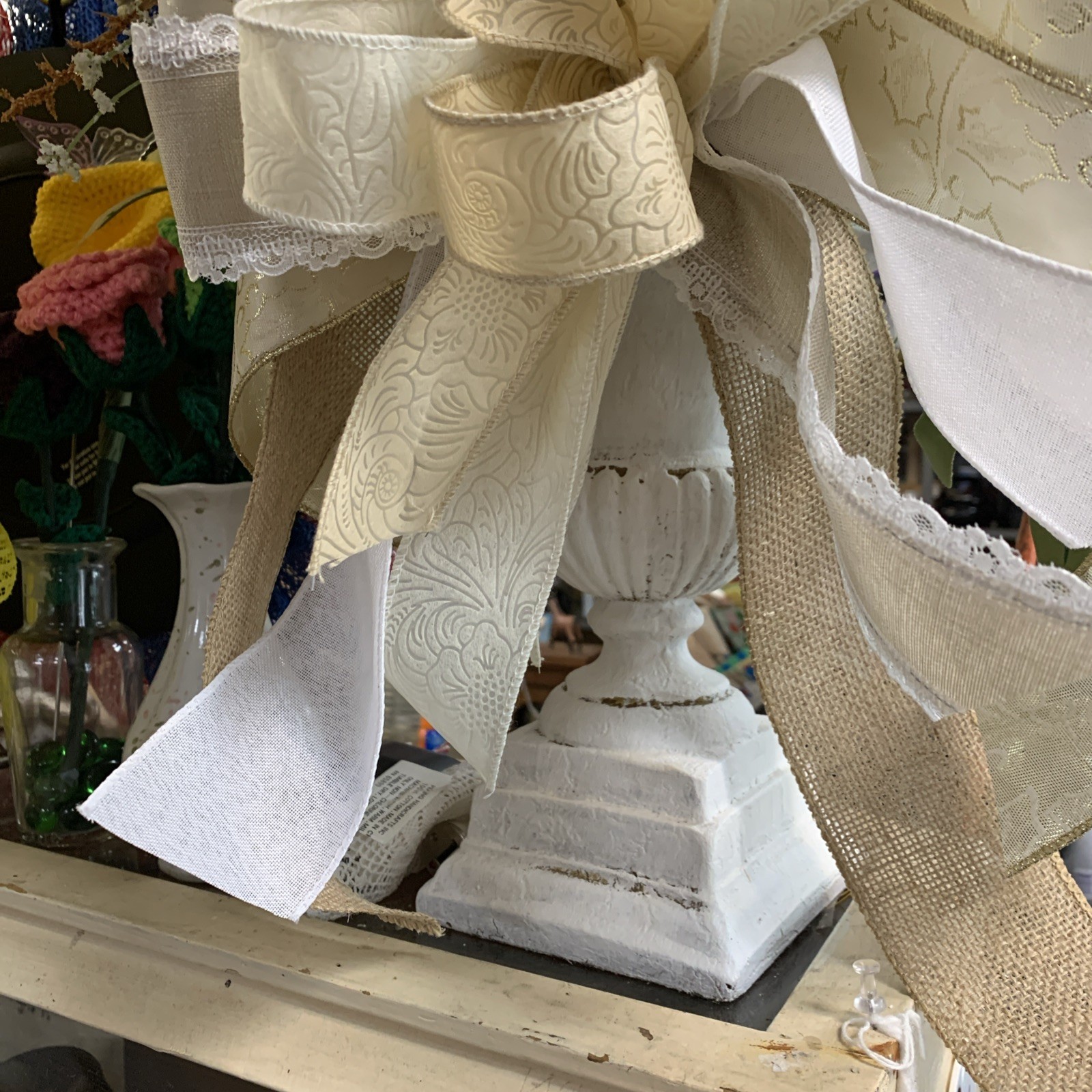 Floral Arrangement White And Tan