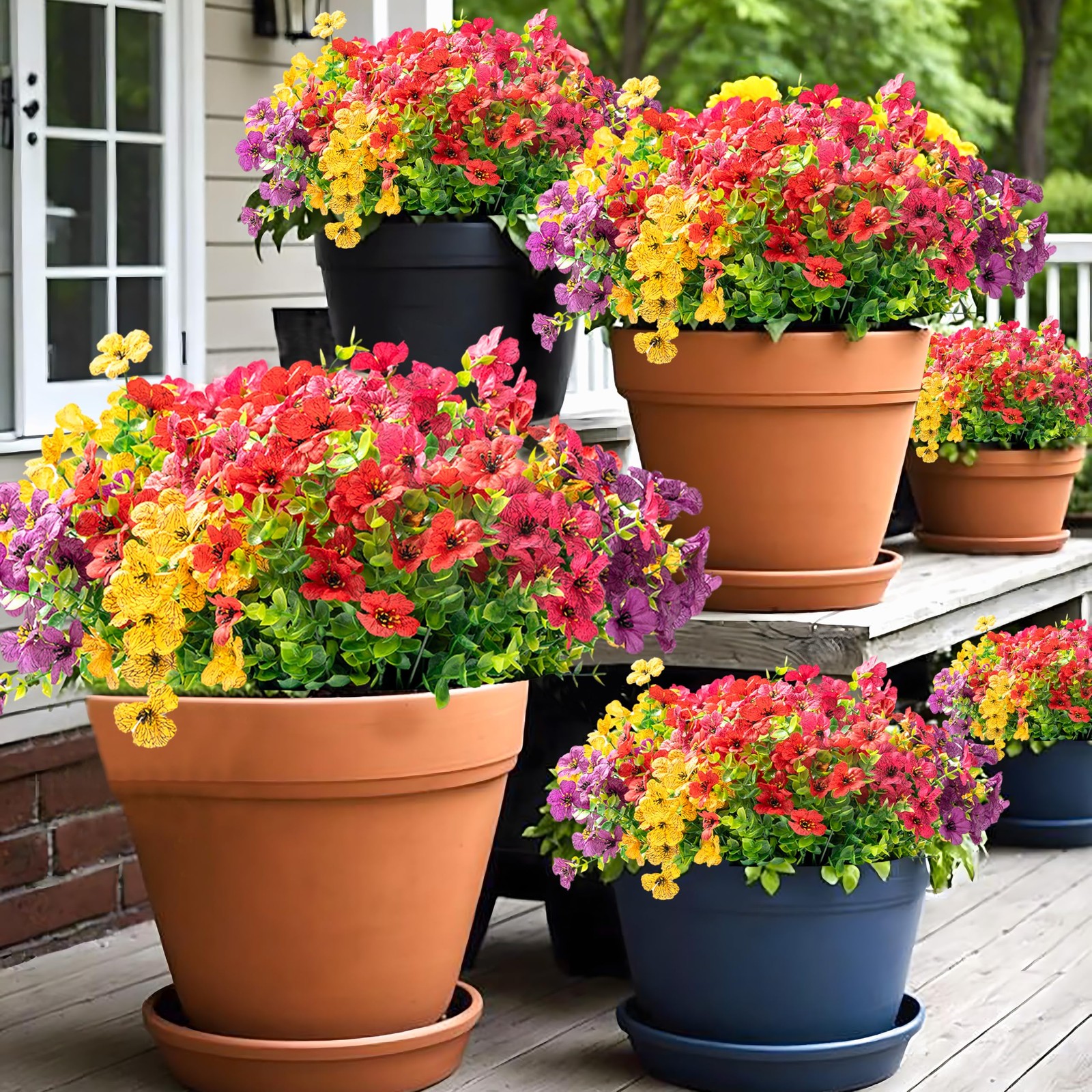 Artificial Flowers for Outdoor Indoor Garden Home Decoration, Faux Flower Dai…