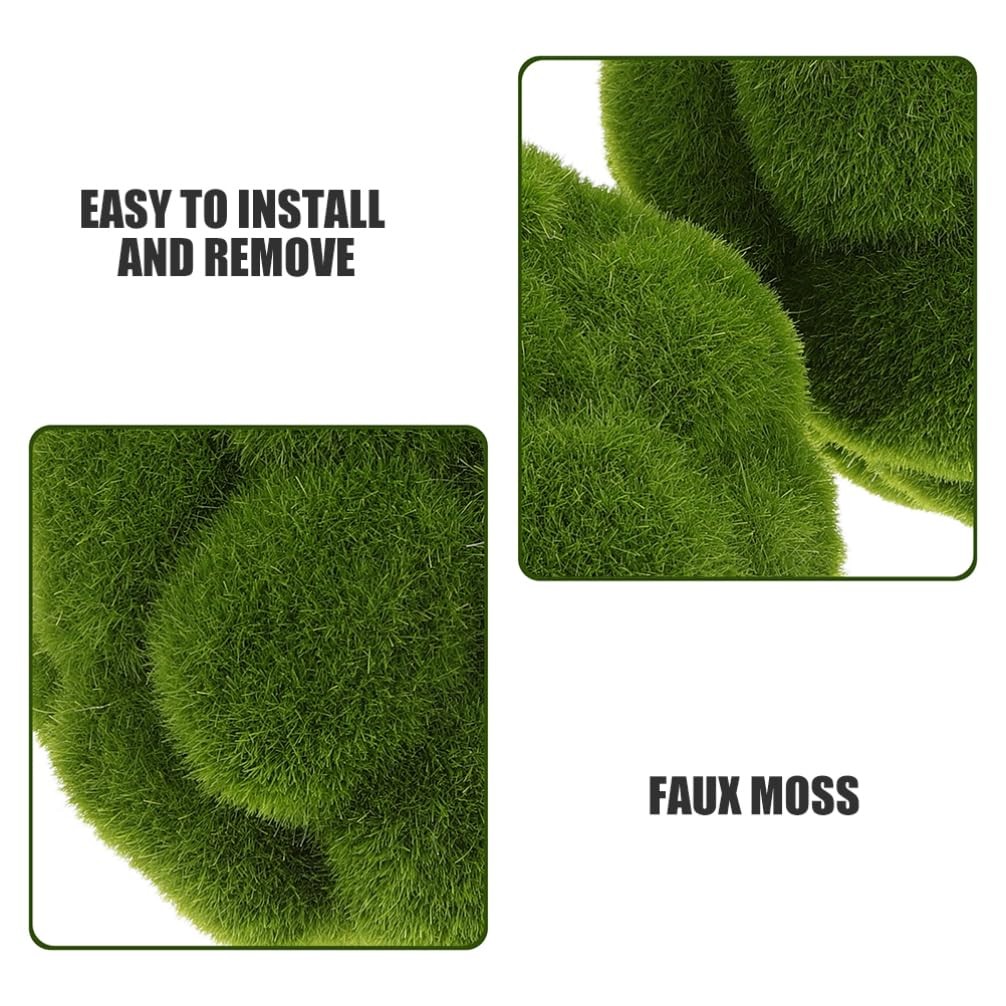 4 PCS 4.7 Inch Faux Moss Balls Simulated Greenery Spheres Hanging Rope Decor