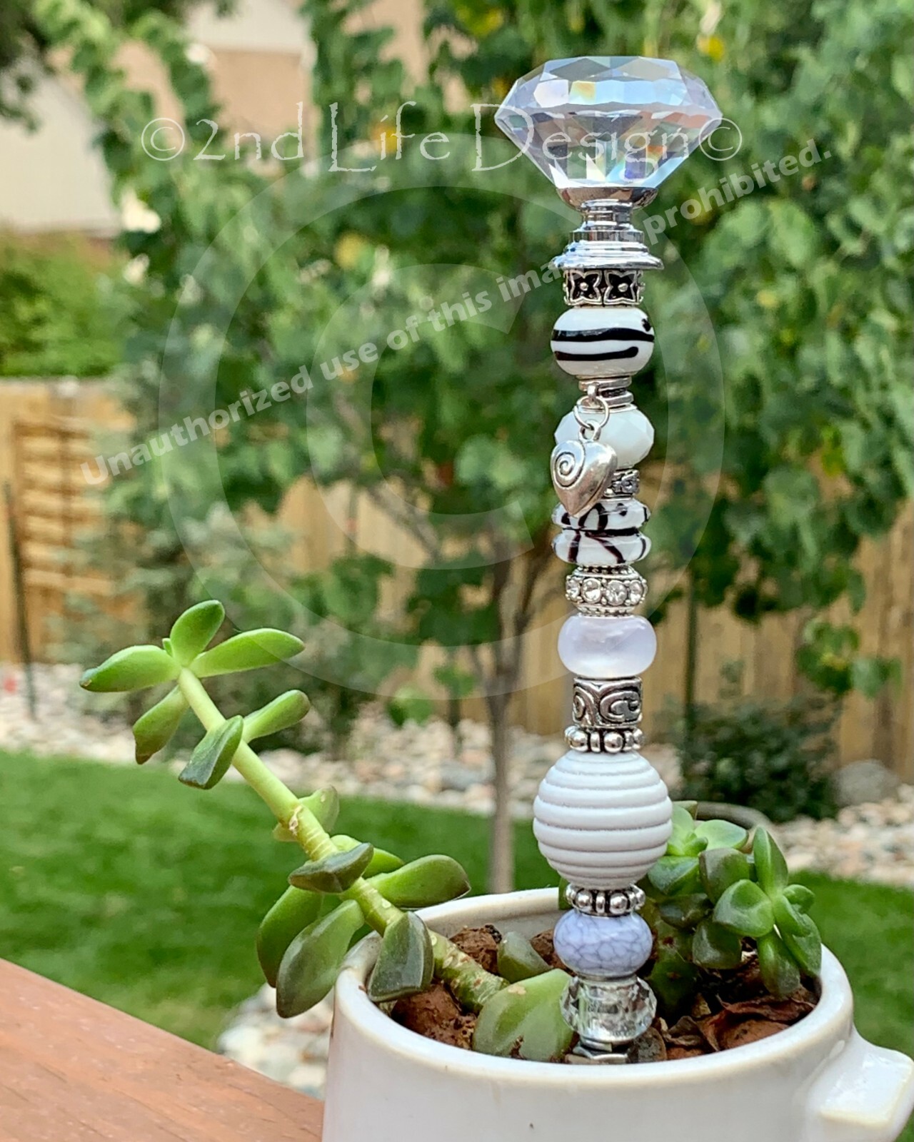 White/Cream Cottage Farm House Fairy Wand Plant/Succulent Decor HANDMADE in USA