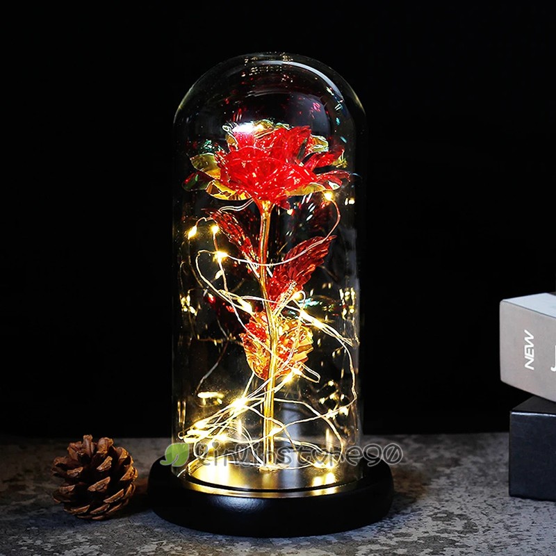 Eternal Galaxy Rose with LED Light Forever Flowers Gifts for Morther Wife Women
