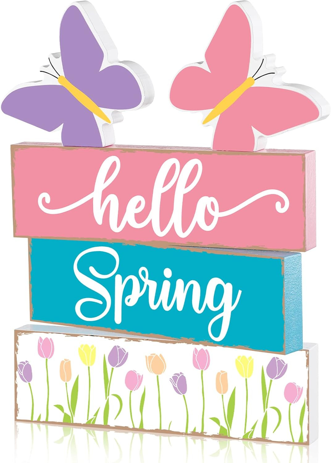 5 Pcs Hello Spring Table Centerpieces Decoration Farmhouse Spring Home House Dec