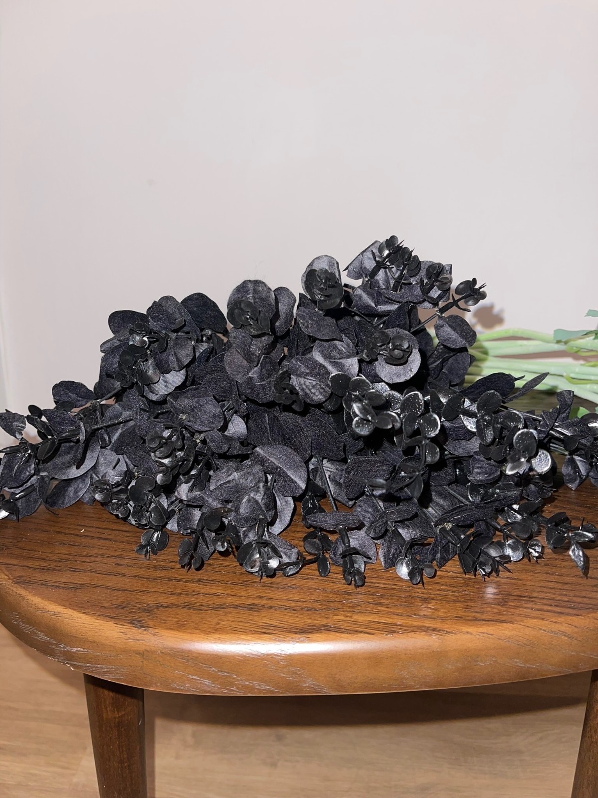 Black Eucalyptus Foliage + Purple Ranunculus Flower Bundle | Gothic Decor