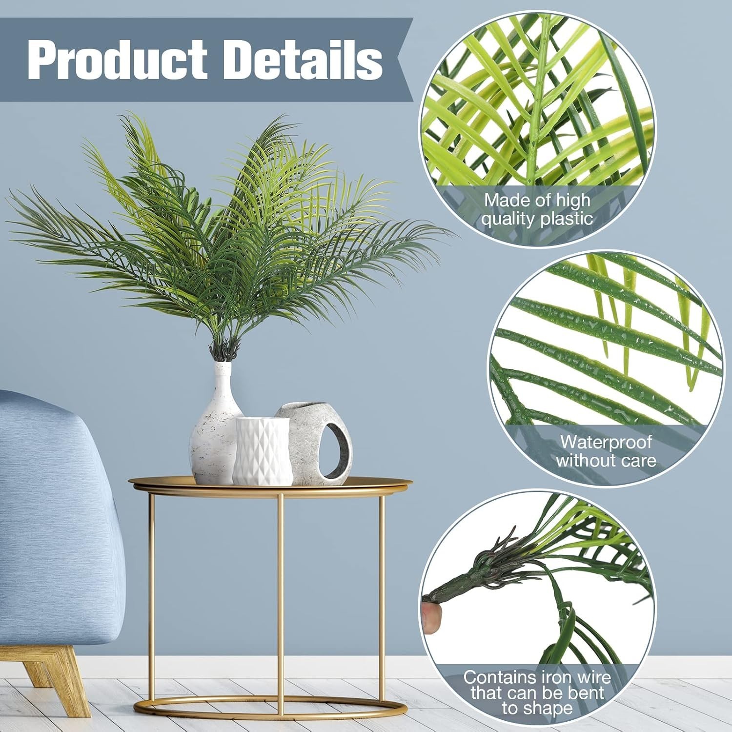Elegant 4-Pack Faux Palm Leaves – Perfect for Weddings, Parties, and Home Decor