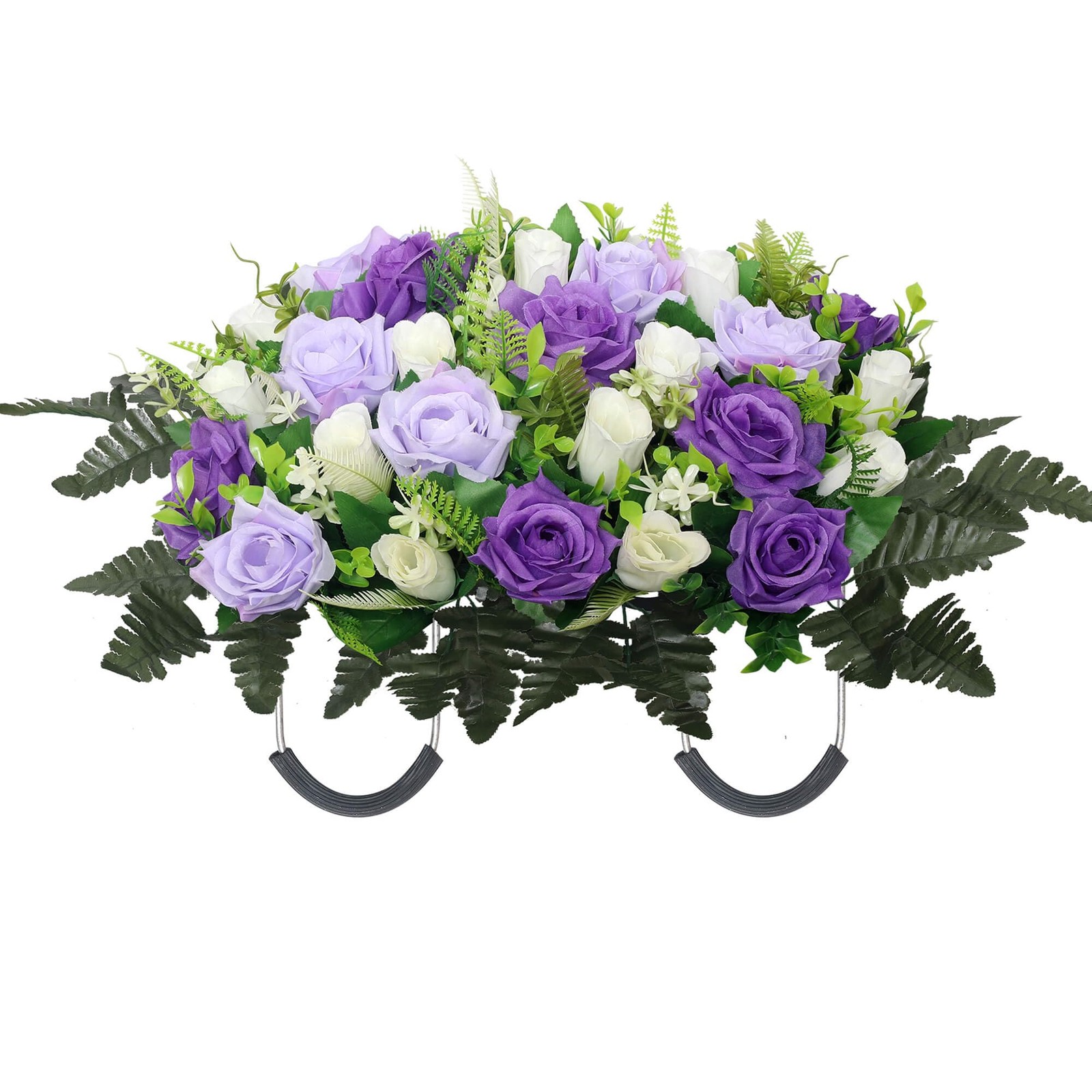 Grave Decorations Cemetery Headstone Flower Saddle Artificial Memorial Roses
