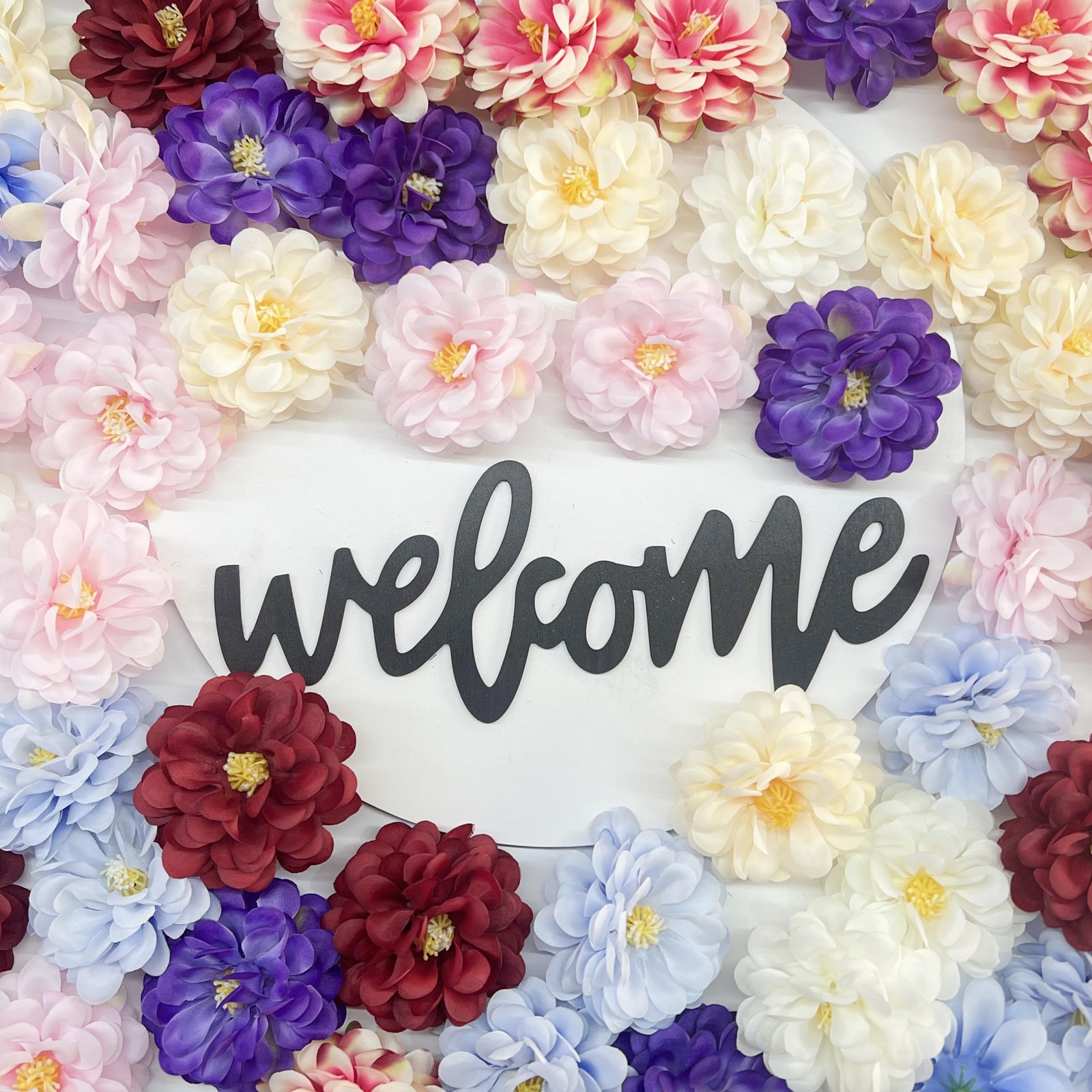 20 Artificial Flower Heads, 7 cm Multicolor Silk Flowers for Crafts
