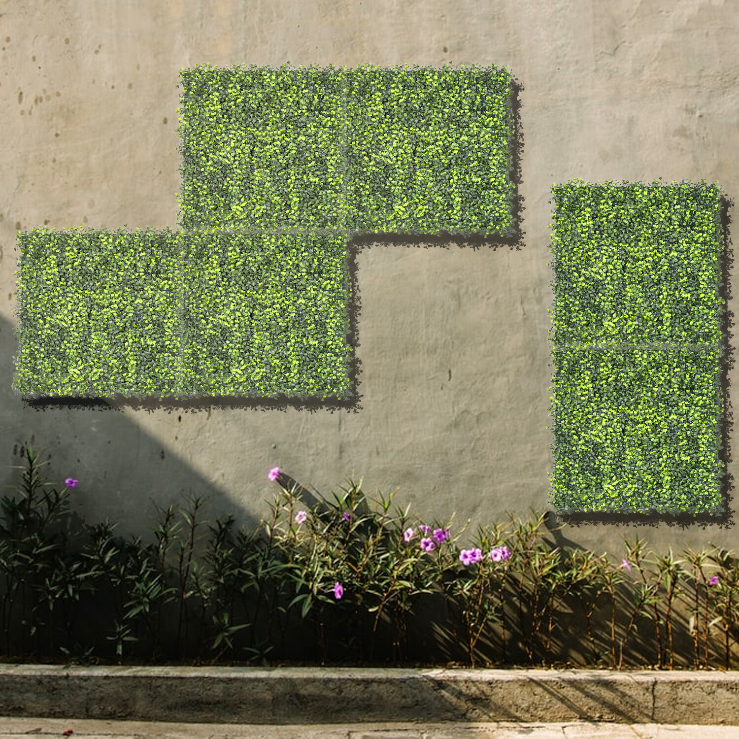 20″Artificial Boxwood Leaf with cover back Privacy Fence Screen Home Decor Hedge