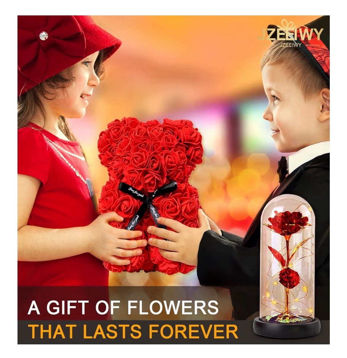 Valentine’s Day Romantic Gift For Her, Rose Teddy Bear For Girlfriend, Wife