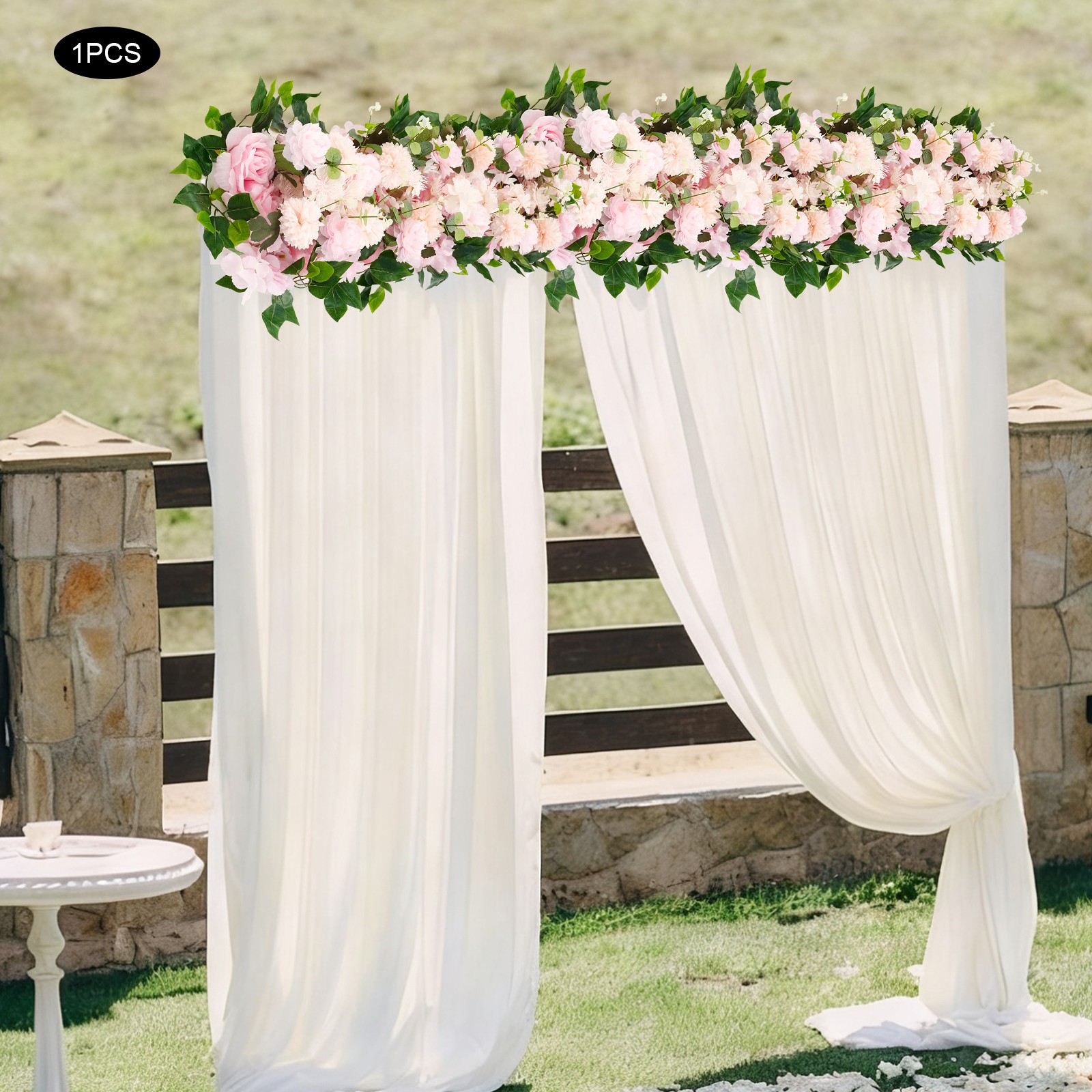 100cm Artificial Pink Rose Flower Row Table Centerpiece Flowers Wedding Decor