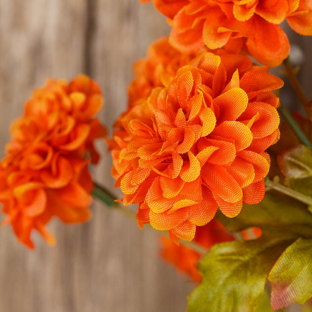 Set of 2 Orange Artificial Marigold 16″ Floral Bushes
