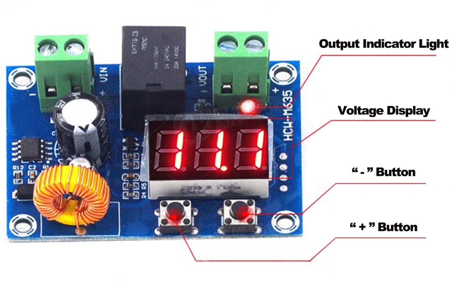 2 PCS Low Voltage Cutoff, DC 12V-36V 20A Low Voltage Disconnect Switch, Low Volt