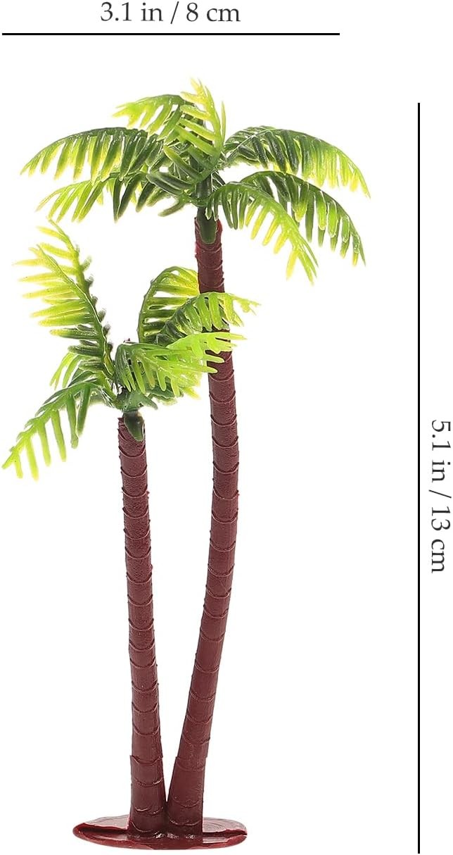 Amosfun 5Pcs Plastic Coconut Palm Model Trees Artificial As Shown