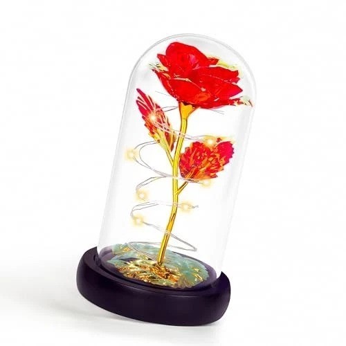 Enchanting Glass Dome Rose with LED Light – Perfect Gift for All Occasions