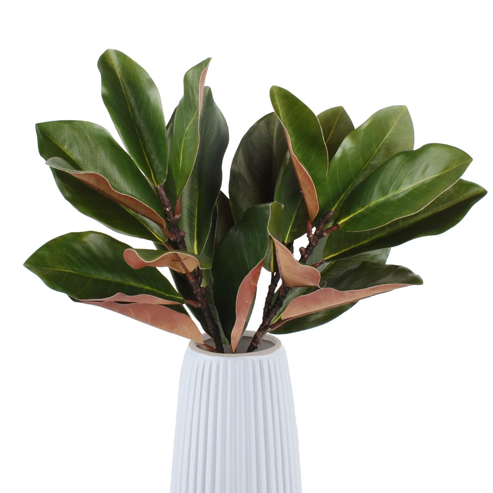 2pcs Magnolia Artificial Leaves Branches 22″ Faux Magnolia Leaves with Stems …