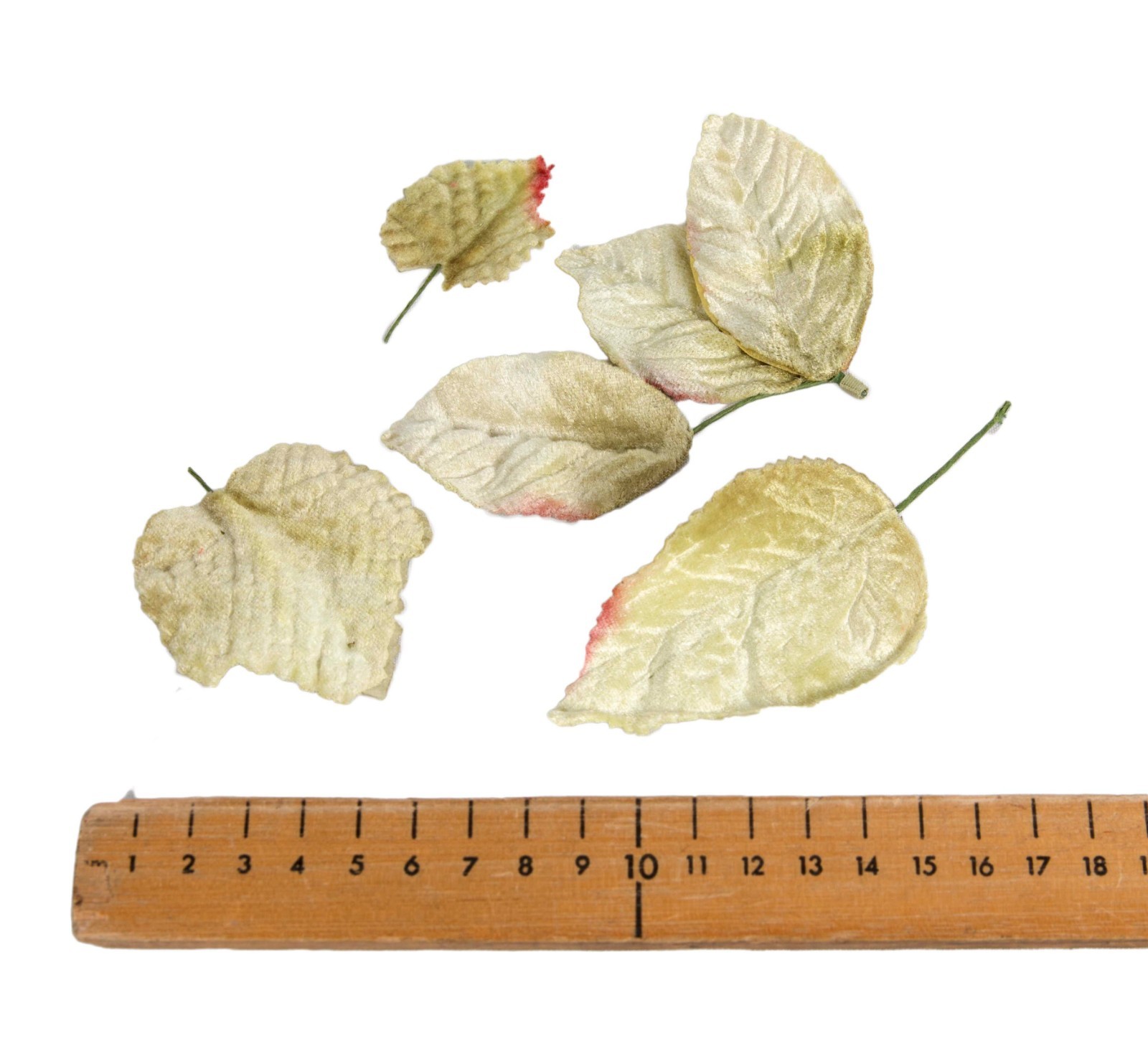 Assorted Velvet Leaves with Wired Stems Mix – 100g Bag DIY Crafts Millinery