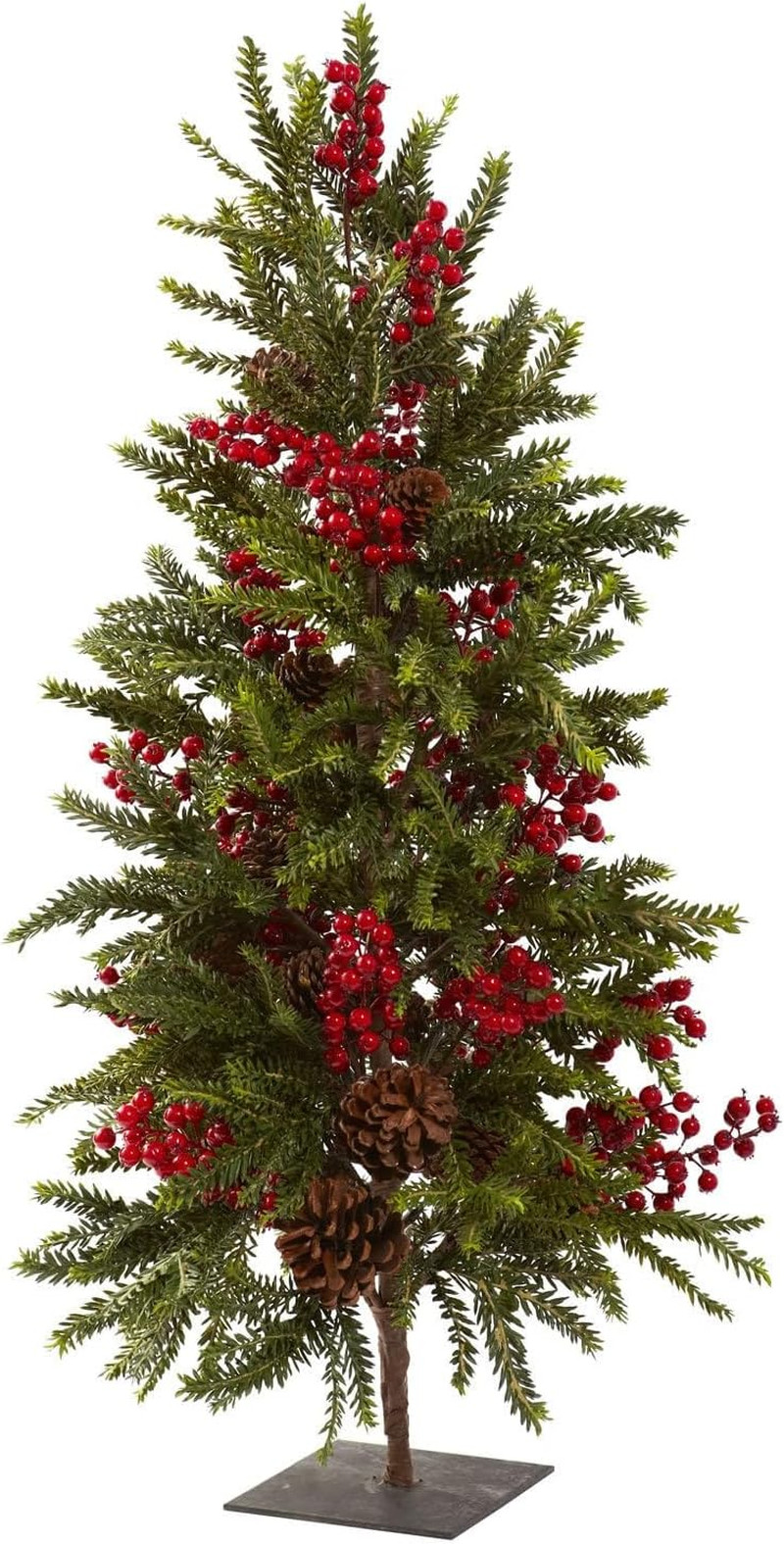 36″ Pine & Berry Artificial Christmas Tree – Festive Holiday Decor