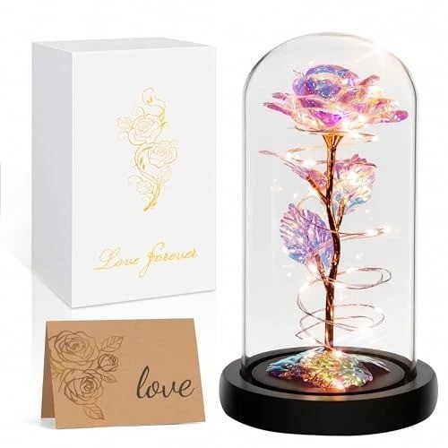 Enchanting Glass Dome Rose with LED Light – Perfect Gift for All Occasions