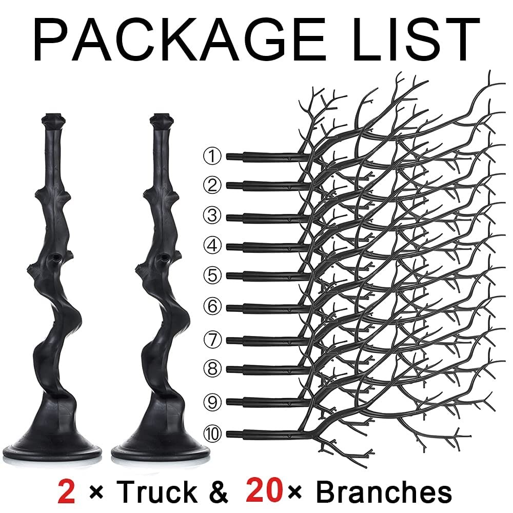 Sziqiqi Resin Artificial Tree for Centerpiece, Home 30in-2pcs, Black