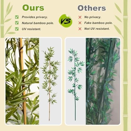 4/5/6/7 Ft Faux Bamboo Plant Outdoor 10 Pack, Fake Bamboo with Encrypted Leaves
