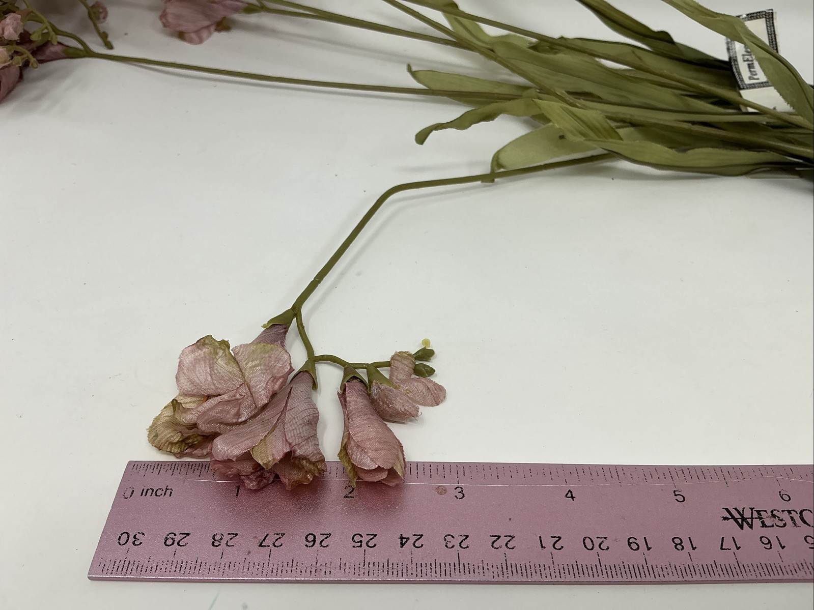 Freesia Spray Floral Pick 30” Long Pink w Green Tips 3 Picks Vase Filler NOS