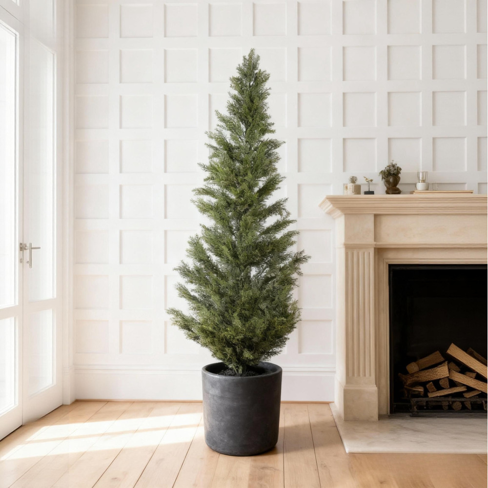5FT artificial cypress tree realistic indoor and outdoor fake pruning plant