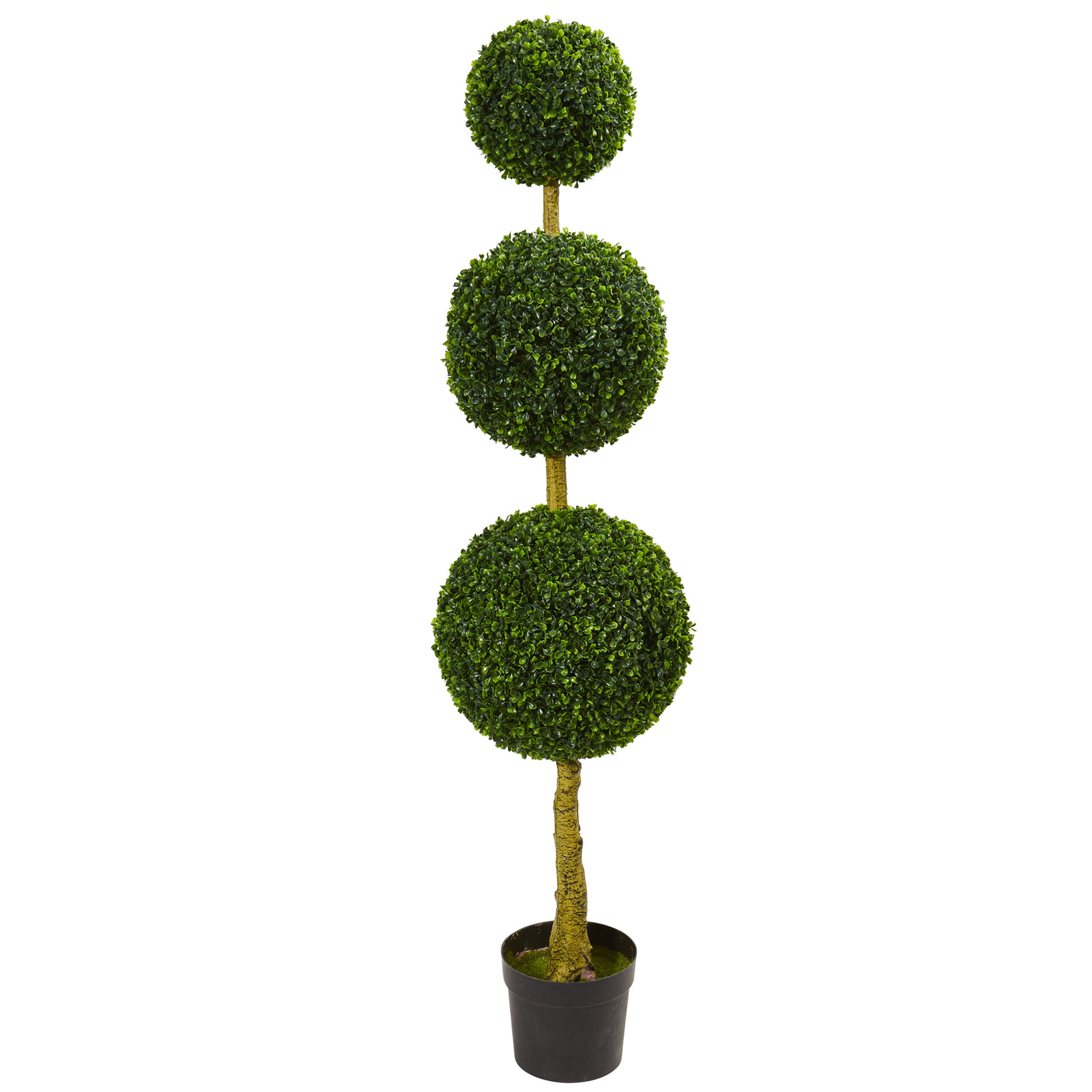 Triple Ball Boxwood Artificial Topiary Tree Nearly Natural 5.5’ UV Resistant