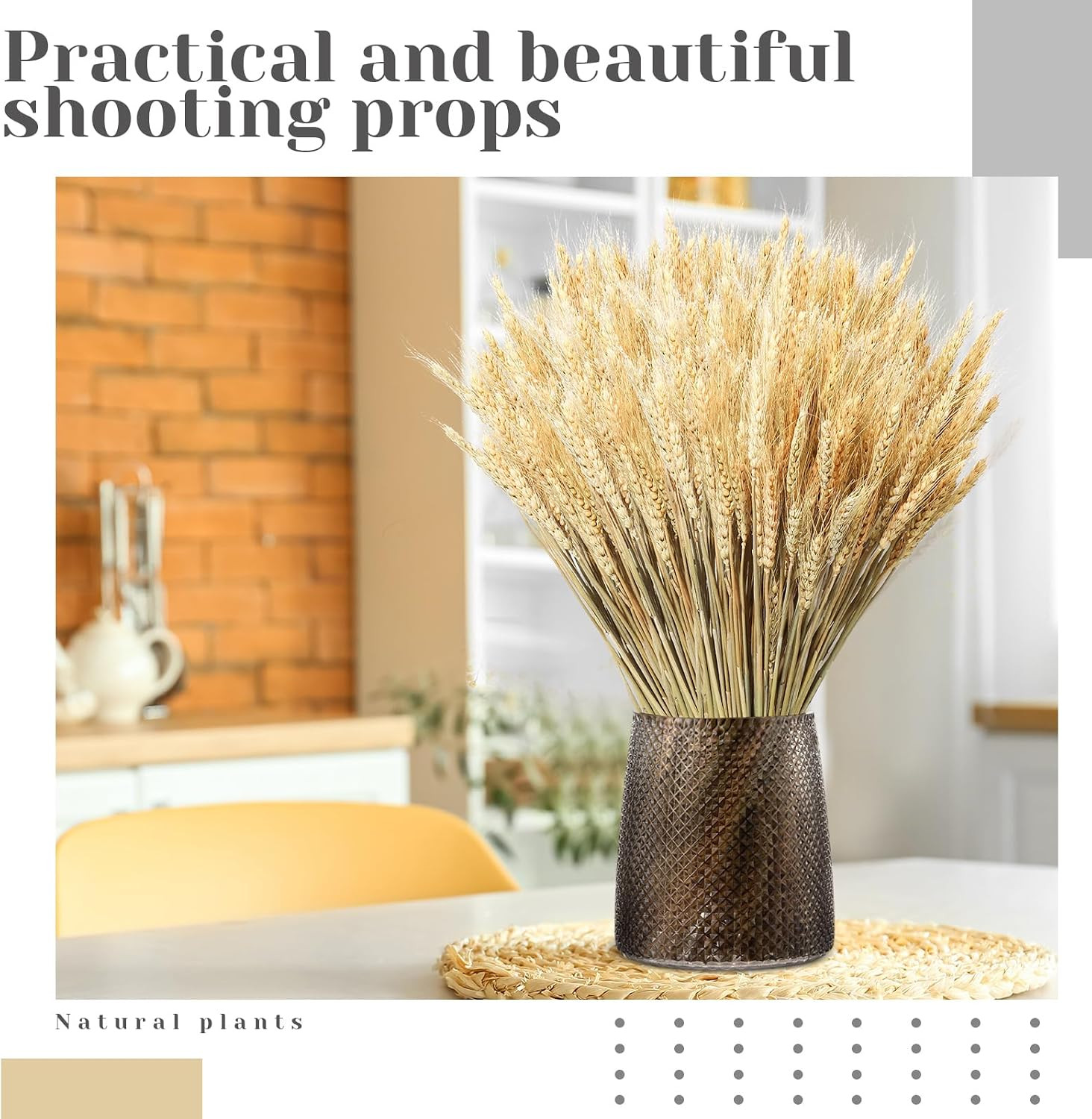 1600 Stems Dried Wheat Stalks for Decor Natural Wheat Grass Sheaves Bundle Farmh