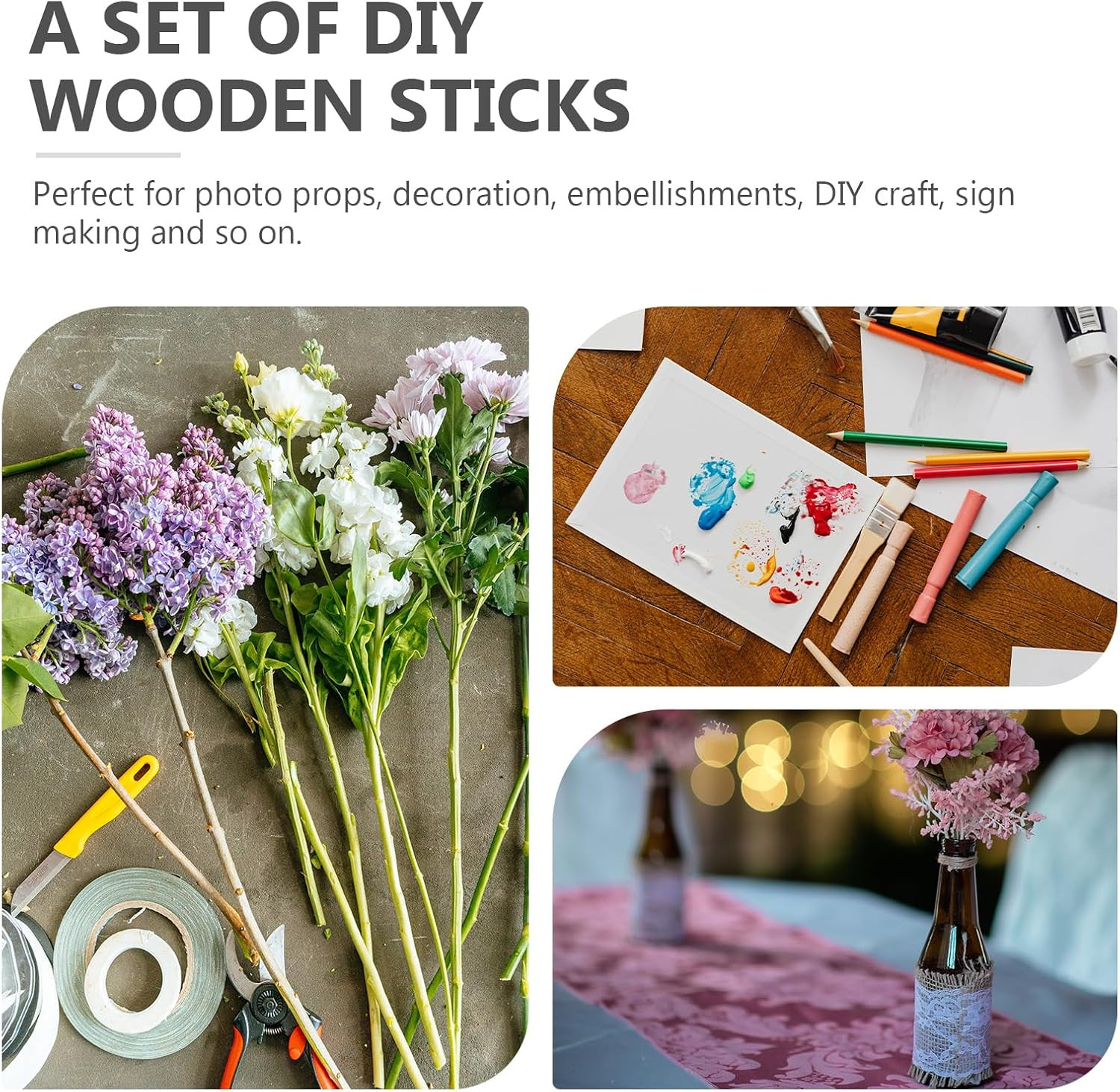 40Pcs Birch Twigs for Crafts – 118 Inch Decorative Tree Branches for DIY Project