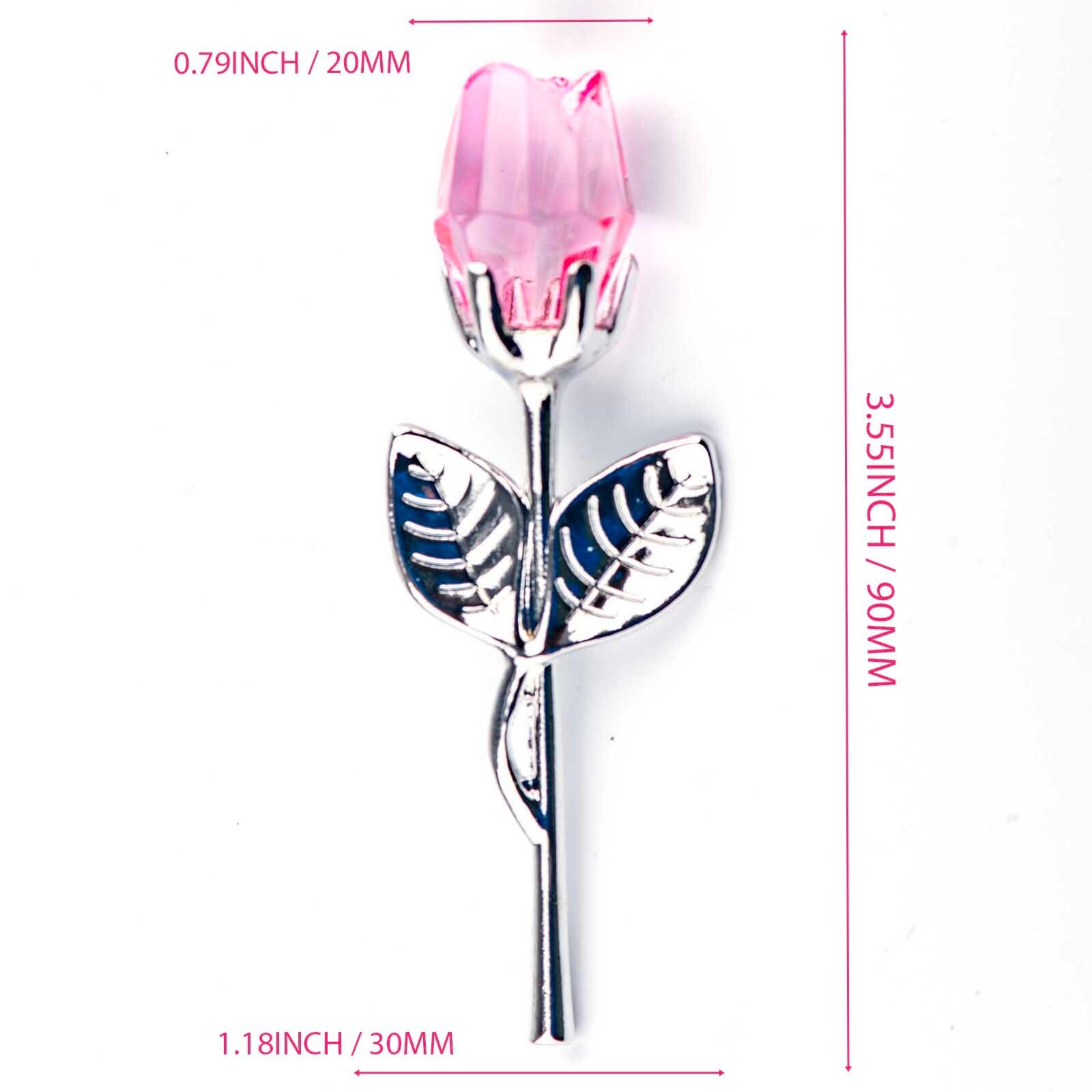 Crystal Rose Eternal Flower Figurine Gift for Women on Birthday, Mother’s Day..