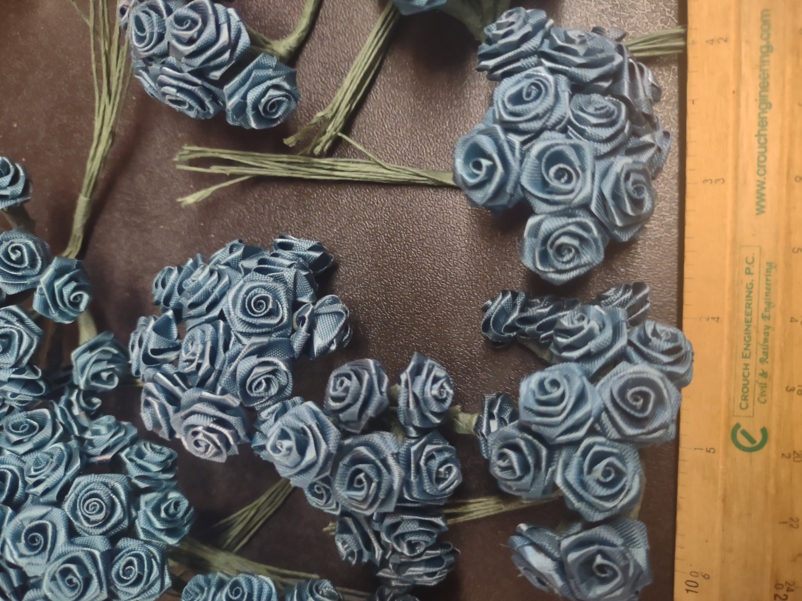 Mini Ribbon Roses, Teal Blue, 144 Pieces: Corsage, Bouquet, Millinery, Baskets