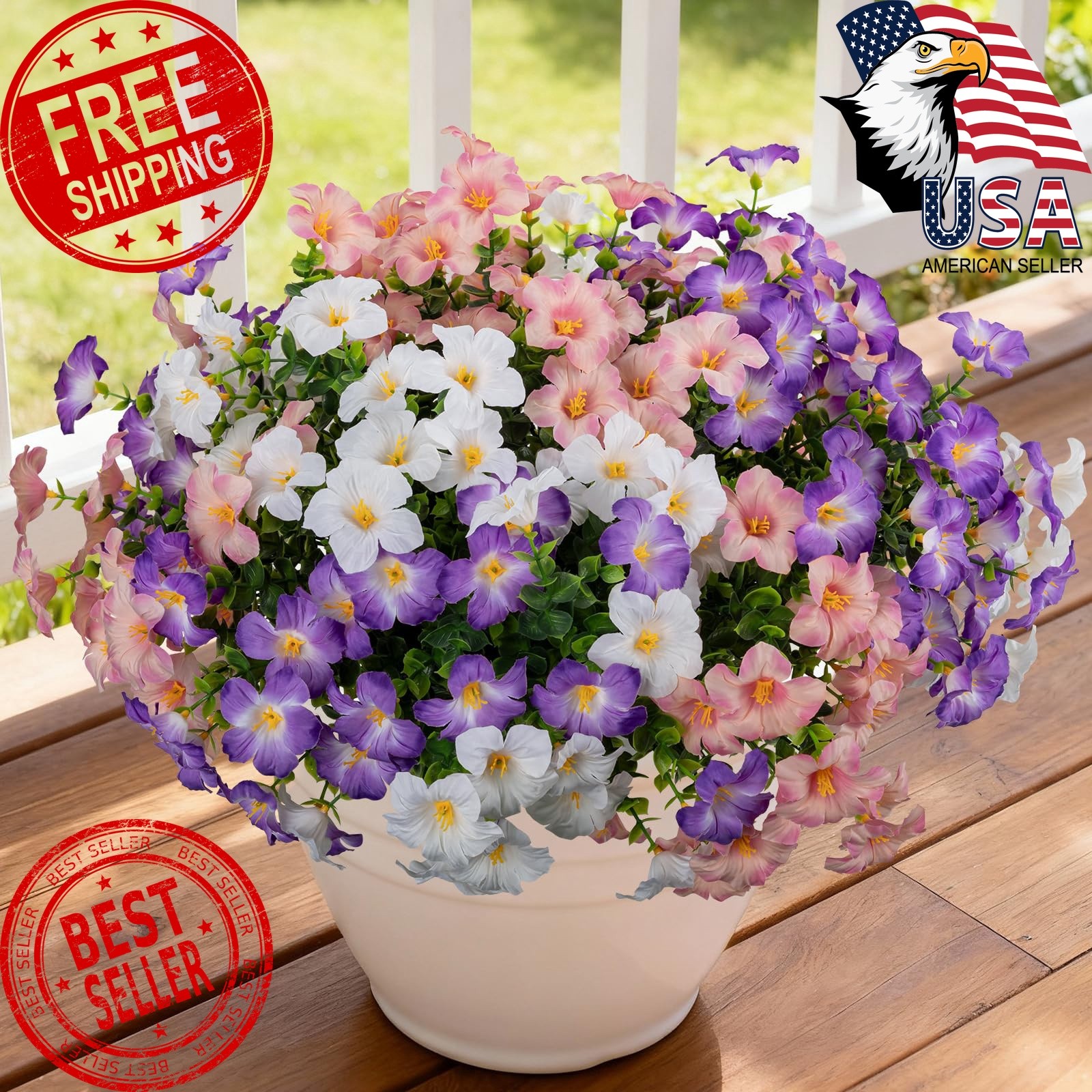 ALOXA Light Pink/White/Purple flowers 12 bundles