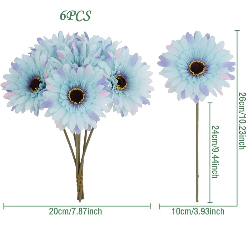 5/10Pcs 26Cm Artificial Silk Gerbera Flowers Bouquet Wedding Home Table Decorati