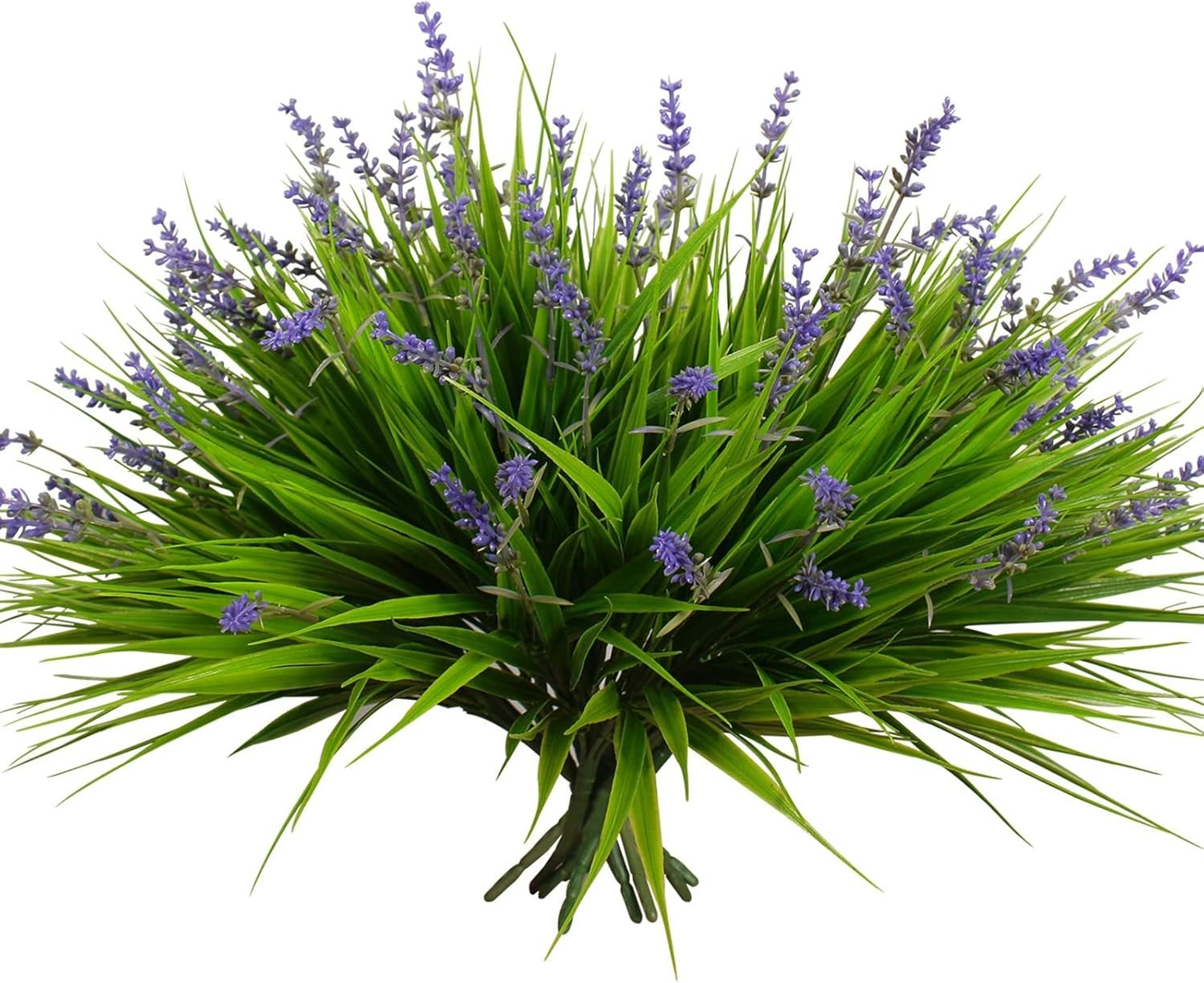 Zero Maintenance Artificial Monkey Grass with Flowers – 12 Bundles for Any Space