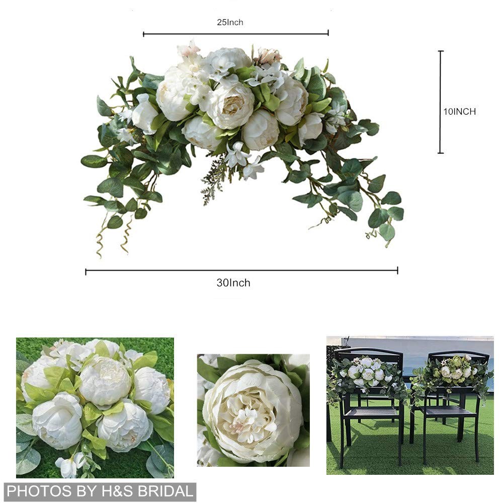 Wedding Arch Flowers, 30 Inch Rustic Artificial Floral Swag for Door Lintel, …