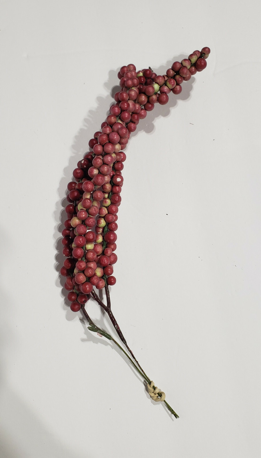 Artificial red berries 13″ bunch stems home decor arrangments 2 pcs Used